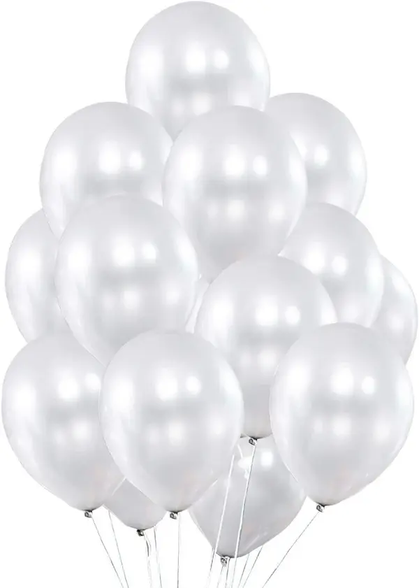 11 Inch Startex Latex Balloons 50ct-Metallic White
