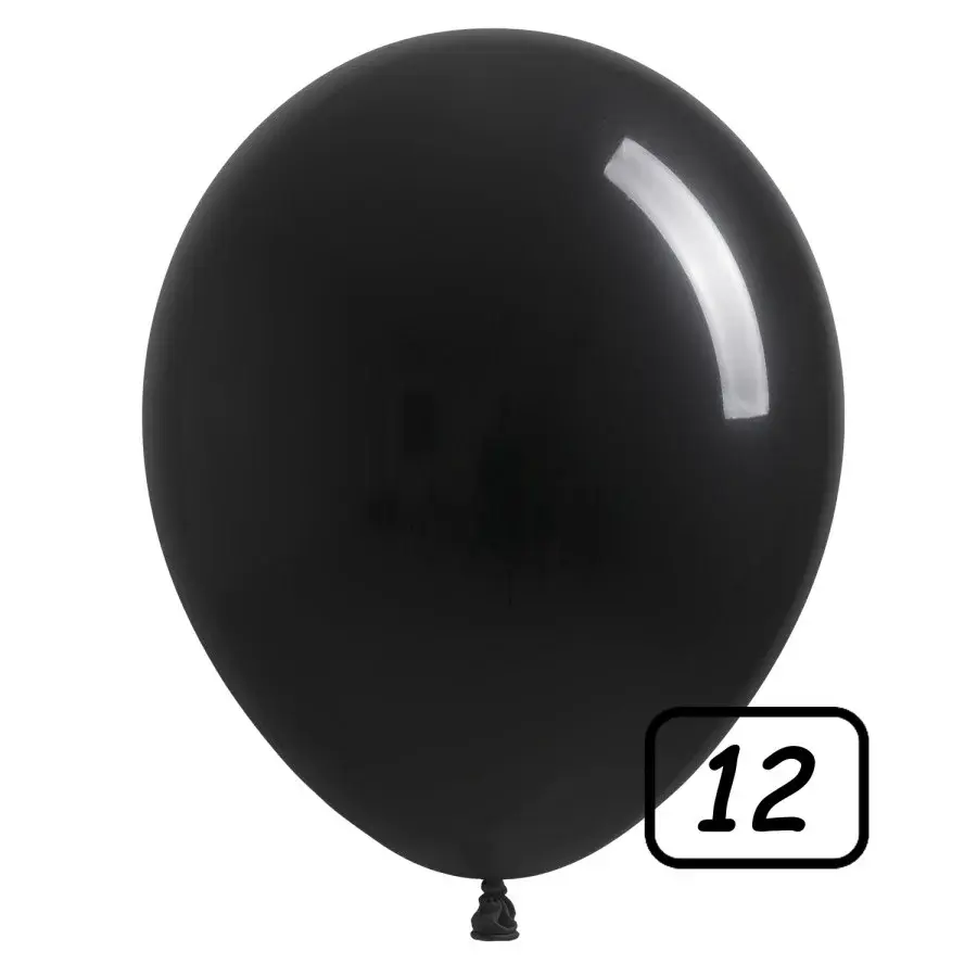 12 Inch Latex Wintex Balloons 100 ct-Black