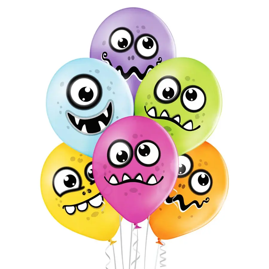 12 inch Funny Monsters balloon 6 pcs
