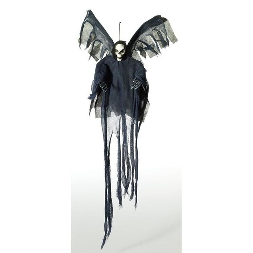 [86333820] 15 Inch Small Flying Skull Stake – Black Halloween