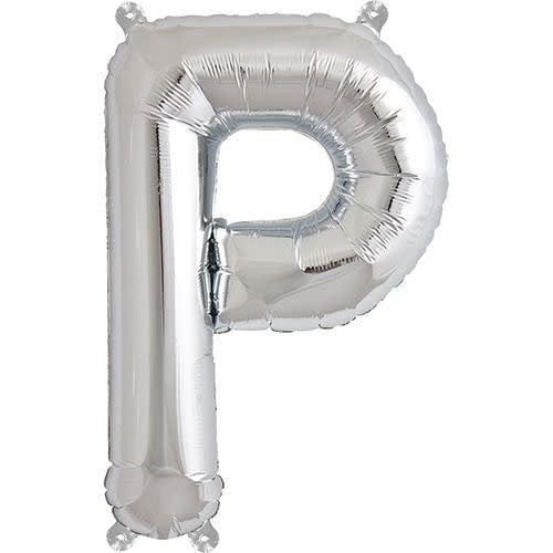 [107507407] 16 Inch Airfill Balloon Letter P SIlver