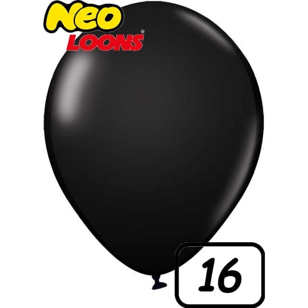16 Inch Latex Balloons 50ct-Standard Black