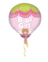 18 " Mylar - Baby Girl Hot Air Balloon First Birthday Girl