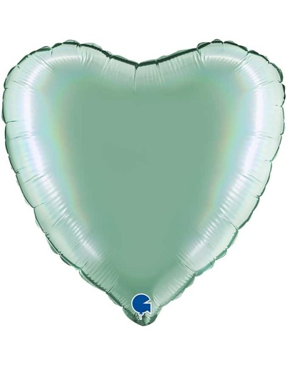 [77302281] 18 Inch Balloon Heart Rainbow Holographic Chrome-Tiffany Valentine