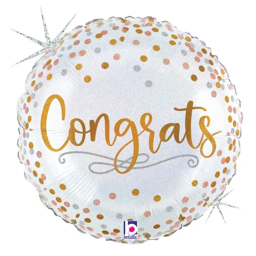 18" CONGRATS CONFETTI FOIL BALLOON