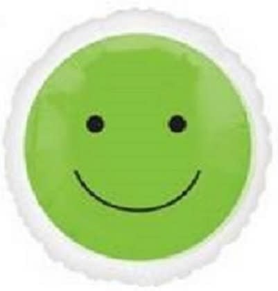 [48390691] 18" Mylar Balloon-Lime Smiley Face National Day