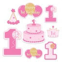 1st Birthday Cutouts Purple First Birthday Girl