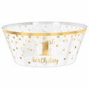 1st Birthday Large Plastic Serving Bowl First Birthday Girl