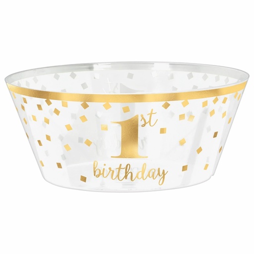[63301754] 1st Birthday Large Plastic Serving Bowl First Birthday Girl