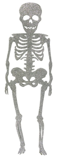 [86982587] 20 Inch Glitter Skeleton-Silver Halloween