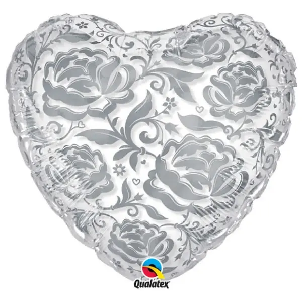 24" Crystal Roses & Flowers Silver