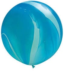 30 Inch Latex Balloons 1 ct-SuperAgate blue Rainbow