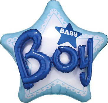 [67560500] 32 Inch Mylar Balloon-Celebrate Baby Boy Baby Boy