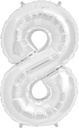 34" Number 8 Silver