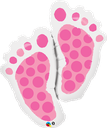 35" Baby Feet Pink Shp - Flt
