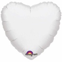 8" Mylar Balloon-Heart Metallic White Valentine