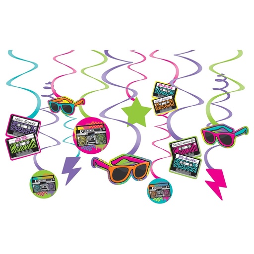 [63301790] 80's Value Pack Swirl Decorations