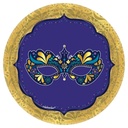 A Night In Disguise Round Metallic Plates, 7 Inch