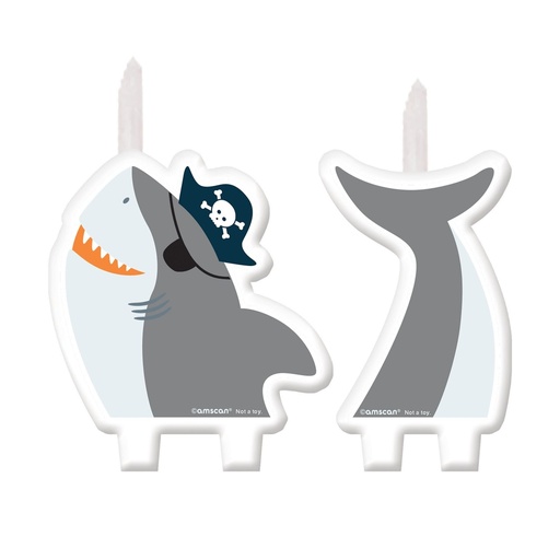 [63301855] Ahoy Birthday Shark Birthday Candle Set
