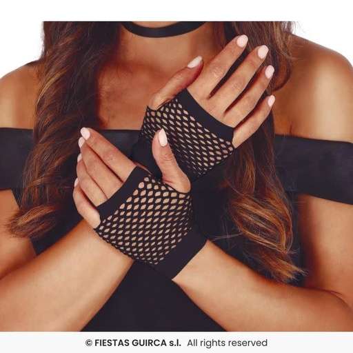 [108213343] Black Mesh Gloves 11 cm