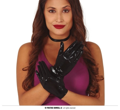 [99942271] Black Metallic Gloves 22 Cm