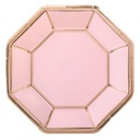 Blush Wedding Metallic Octagonal Plates, 10 Inch