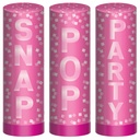 Bright Pink  Poppers, 4"Confetti Popper Streamer