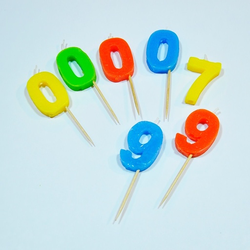 [00055017] Cake Candle-Assorted  Number Colors  1/pk