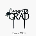 Cake Topper - Congrats Grad Black