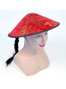 Chinese Shade Hat Redfabric & Plait