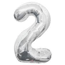 [103038539] Copy of B.Party 34 Inch Balloon Number 1 Silver