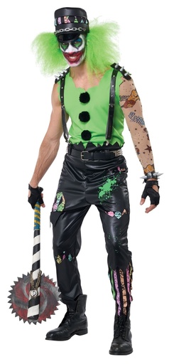Crazed Clown Men's Costume Devil , Scary