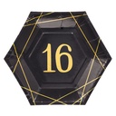 Elegant Sixteen Metallic Octagonal Plates, 7 Inch