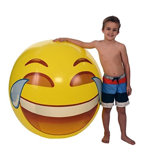 [32525246] Emoji Beach Ball - 56"Tears Of Joy