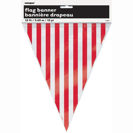 [97619320] Flag Banner (12ft) - Stripe Red