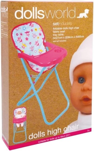 [109080338] Foldable High Chair, Suitable for Dolls Up To 56Cm Doll Accessories