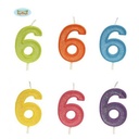 GLITTER CANDLE NO. 6, 4 CM 6 ASSORTED CO