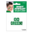 Go Green Glitter Body Jewelry Stickers & Tattoos