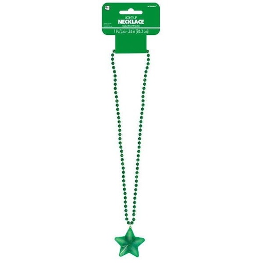 [63301409] Green Light-Up Star Necklace National Day