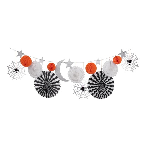 [87979495] Halloween Honeycomb Shapes Garland