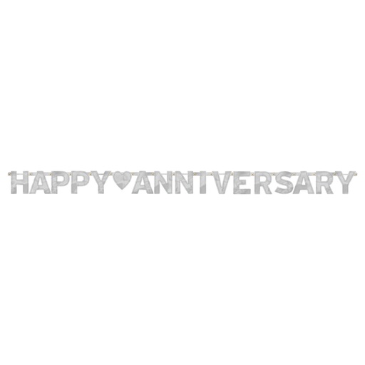[88276990] Happy Anniversary Silver - Large Foil Letter Banner