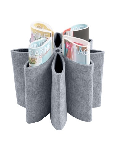 [72634583] Magazine Holder-Flower Felted Grey Home Accessories