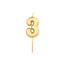 Numeral Metal Candle 3 8 Cm-Gold