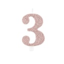 Numeral Metal Candle 3 9.5 Cm-Rose Gold