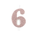 Numeral Metal Candle 6 9.5 Cm