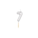 Numeral Metal Candle 7 8 Cm-Silver