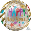 Orbz Foil Balloon-Happy New Year Streamers & Stars New Year