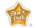 P35 BEST OF LUCK GOLD STAR SUPERSHAPE BALLOON 34 X 32INCH