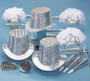 Regency & Sterling New Year Party Kit for 50 People-Silver New Year
