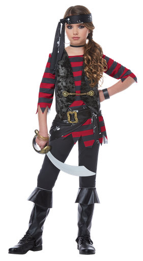 [C1-00577CM] Renegade Pirate Girls Costume M/Child 8-10